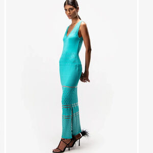 SPORTALM luxurious Sleeveless Teal Maxi Dress NWT